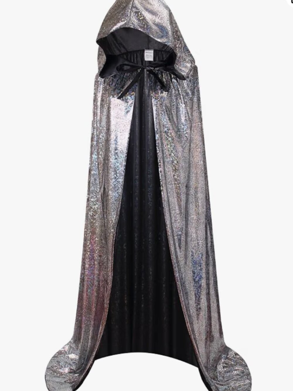 Holographic Unisex Adults Full Length Hooded Cape